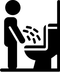 Man Urinating in Toilet Icon