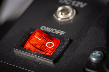 The button of the switch close up