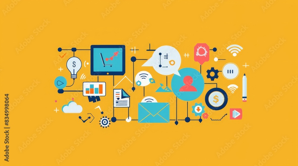 Poster design a visual guide to the benefits of digital marketing. include advantages like targeted adverti