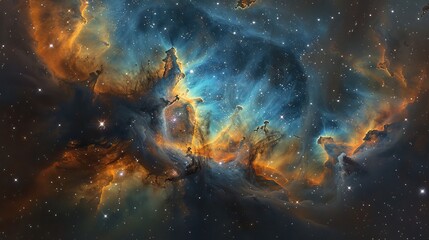 Obraz premium A beautiful image of the Eagle Nebula with its star-forming regions.