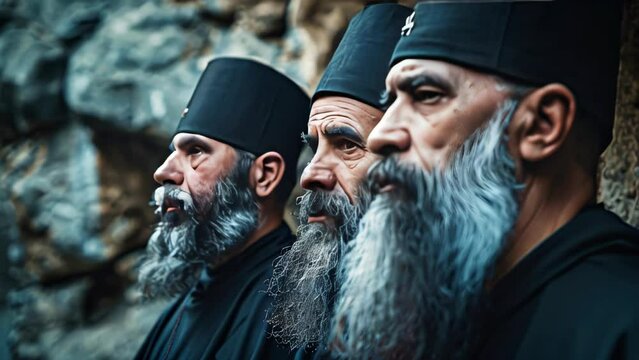 Three old orthodox monks