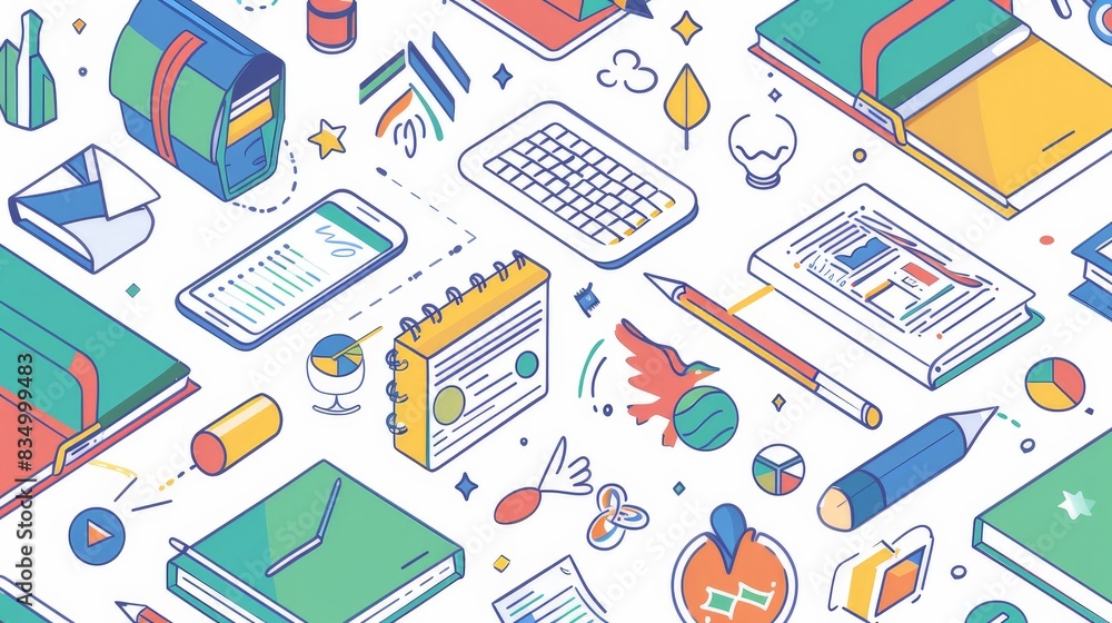 Poster design a visual representation of innovation in education. include examples of edtech tools, online 