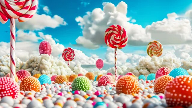 Fantasy surreal candy and sweets landscape