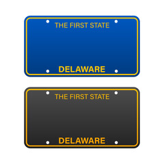 License plate of Delaware. Car number plate. Vector stock illustration