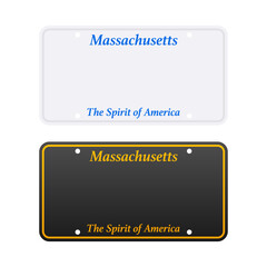 License plate of Massachusetts. Car number plate. Vector stock illustration