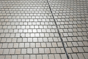 paving stones on a road close-up