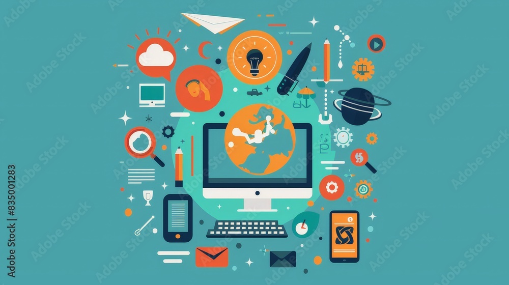 Poster design an infographic on digital literacy. explain its importance in the modern world and provide ti