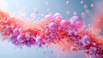 Fototapeta premium Colorful abstract background featuring vibrant pink and orange bubbles in a gradient design, ideal for creative and artistic projects.