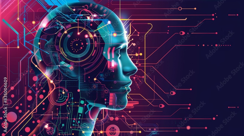 Poster design an infographic on the societal impact of ai. discuss both positive effects like increased eff