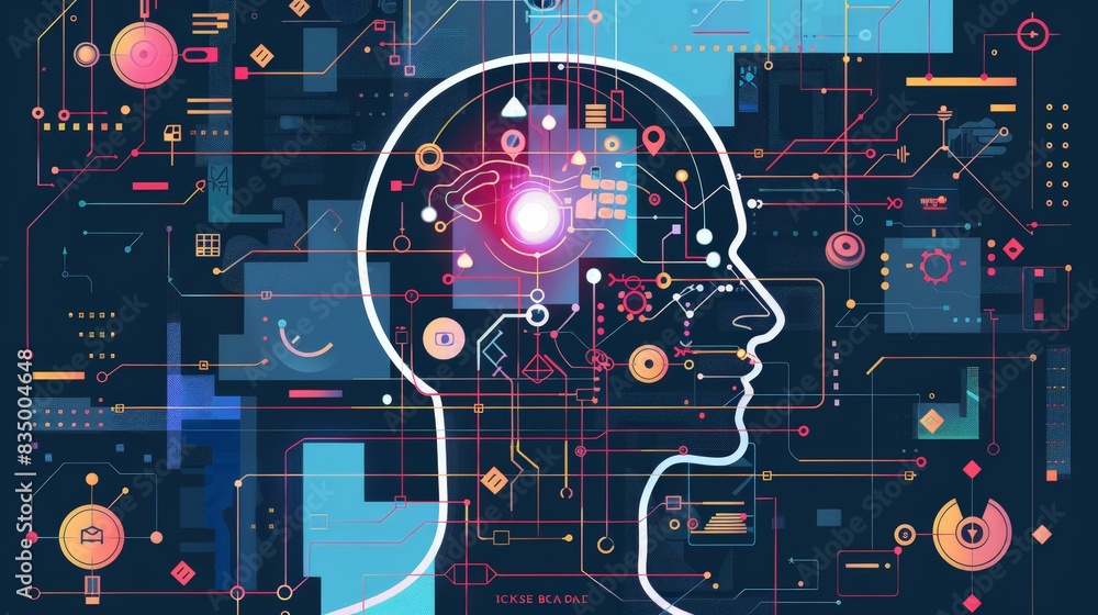 Poster design an infographic on the societal impact of ai. discuss both positive effects like increased eff