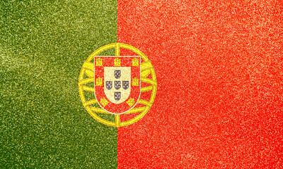 gold star sparkle party confetti gold glitter background Portugal flag