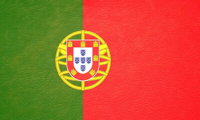 natural leather texture background brown cowhide closeup Portugal flag  