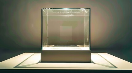 Neat cube empty glass showcase display