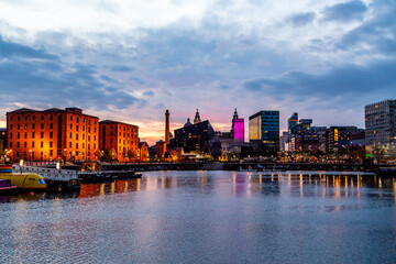 Liverpool Skyline from the Royal Albert Dock at Night
