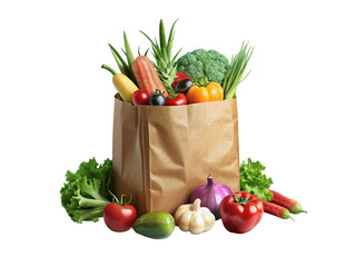 Vegetables in bags illustration