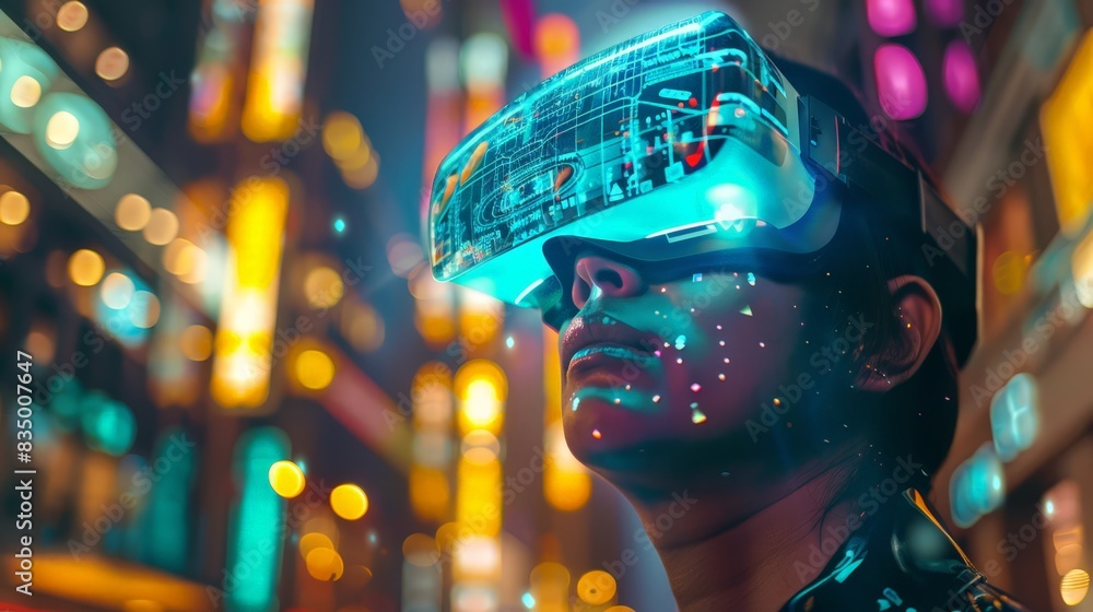 Poster develop a visual representation of the intersection of the metaverse and augmented reality. explain 