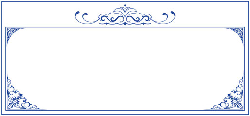 envelope blue abstract lines Thai pattern lines for the frame border on white background