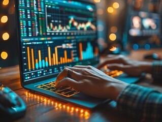 A statistician inputting data into a statistical software program focus on data entry, technology theme, dynamic, overlay, workstation backdrop