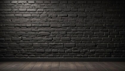 Texture of a black painted brick wall as a background or wallpaper
