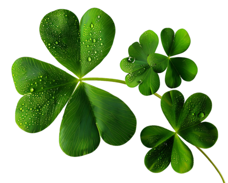 four leaf clover isolated on transparent background