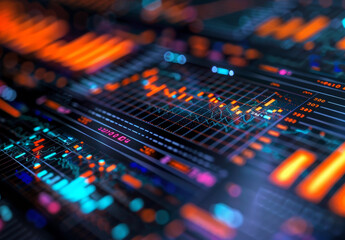Obraz premium Diagrams and graphs .Data analysis ,financial growth , technology and business strategy dconcept