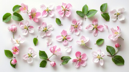 Fototapeta premium beautiful flowers on a white background