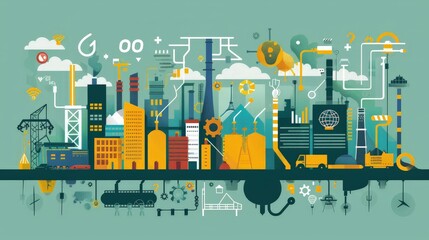 Develop an infographic on the role of innovation in driving economic growth. Highlight key industries that have been transformed by innovative technologies and practices.