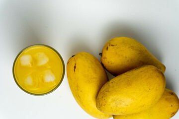 Ripe Mango Juice with White Background