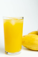 Ripe Mango Juice with White Background