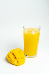 Ripe Mango Juice with White Background