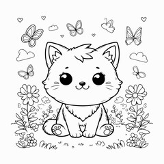 Baby Cat Art Drawing For Kids.eps