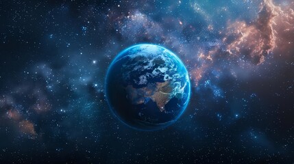 planet earth with starry backgrounds space exploration astronomy cosmos galaxy universe concept digital art illustration