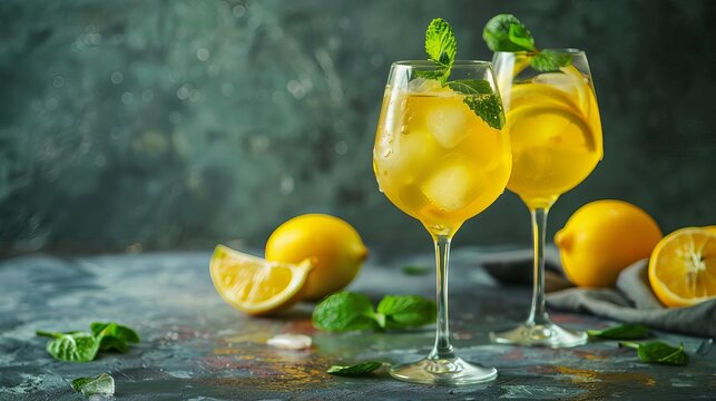 refreshing homemade limoncello spritz cocktail food photography