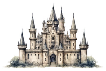 Fototapeta premium PNG Castle Gothic architecture building drawing.