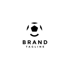 Happy Soccer Ball Smile Logo Design. Simple Soccer Ball With Smile Symbol Logo Design.