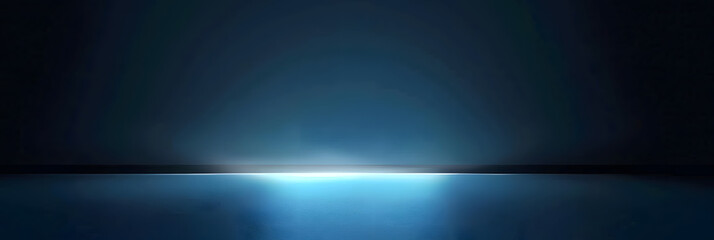 Minimalistic abstract background for product presentation. Light on a dark blue wall.
