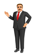 Fototapeta premium Fat businessman is explaining