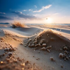 Realistic Beach Sand Pile in the sun set: High-Resolution Texture for Design Projects