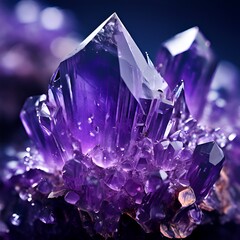 Amethyst Close-Up: Vibrant Crystal Surrounded by Mystery