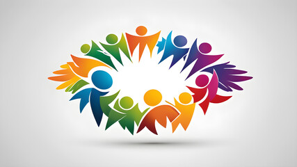 Obraz premium Diversity concept logo icon symbol emblem on white background, Generative AI