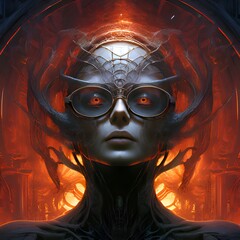 Enigmatic Vision: Plant-Being with Glowing Eyes