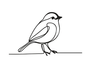 Bird one-line art and hand drawing concepts.
