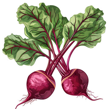 red beets with green leaves clip art preview