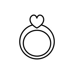 Honeymoon ring outline icons, minimalist vector illustration ,simple transparent graphic element .Isolated on white background