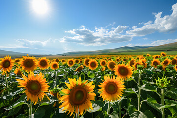 Obraz premium Sunflower field in the summer