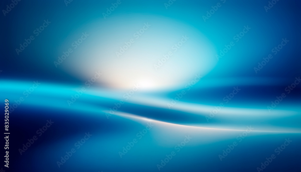Aufkleber abstract blue waves on a dark background, symbolizing flow and tranquility in a digital artwork. gen
