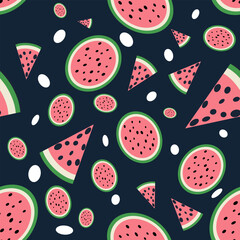 Seamless watermelon abstract background art vector