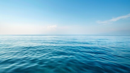 Obraz premium serene sea landscape with tranquil water and clear sky nature background