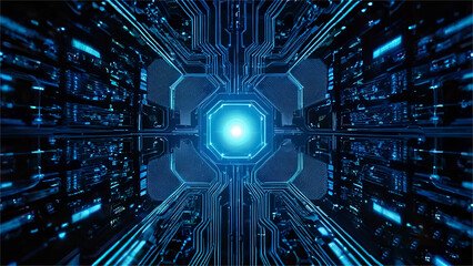 technology background, data transmission and encryption, AI