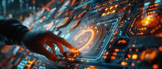 A virtual assistant setting up automated workflows to streamline tasks close up, automation theme, futuristic, manipulation, tech workspace backdrop